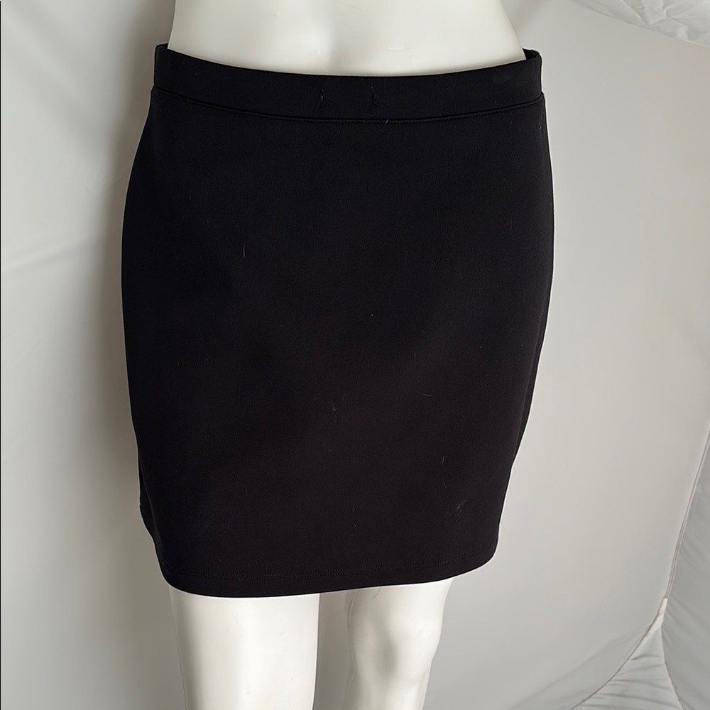 Express vintage 90s Y2K black ponte stretch mini skirt